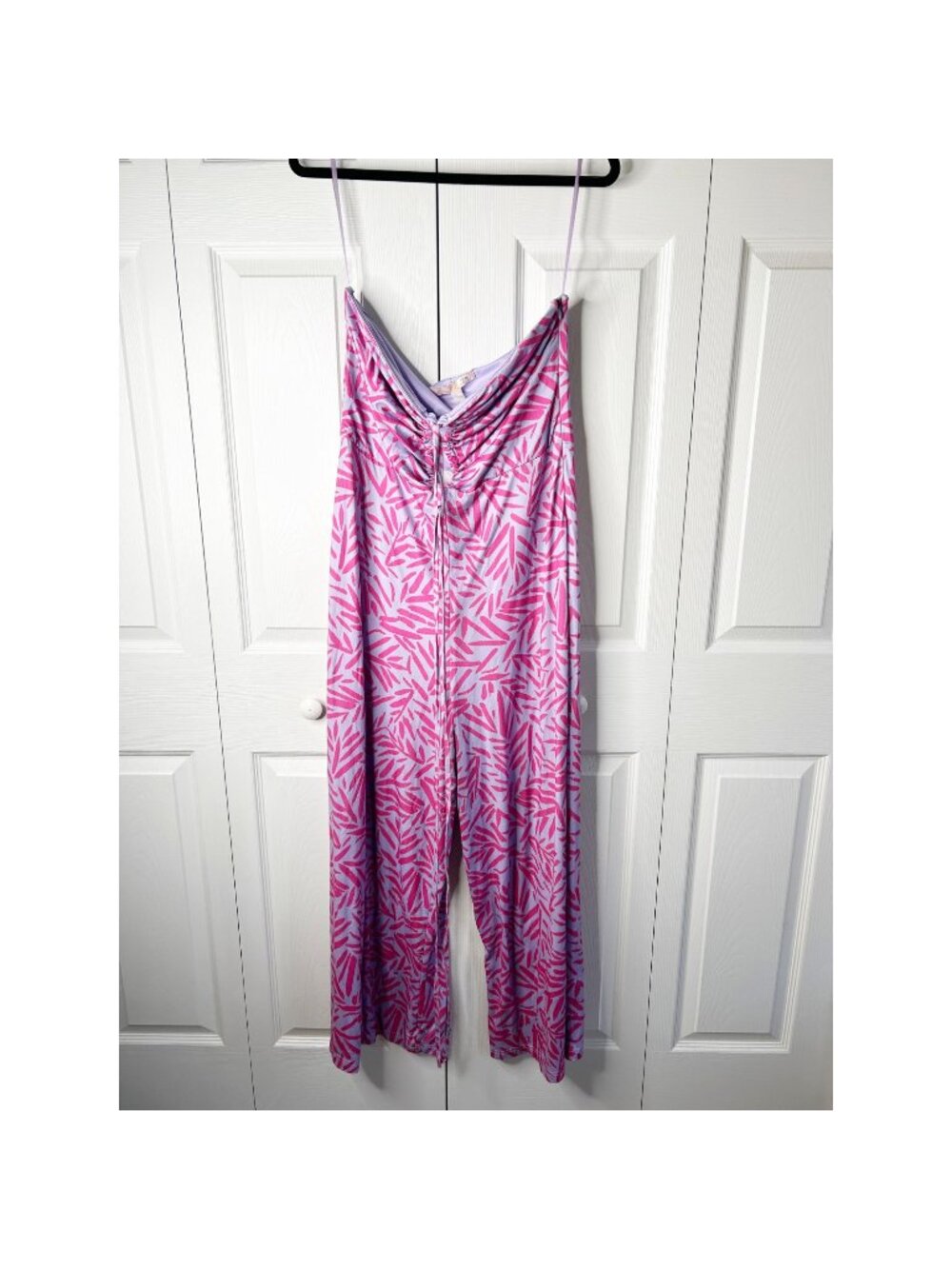 Hutch Charlie Purple Pink Printed Halter Sleeveless Jumpsuit Women's Size Large